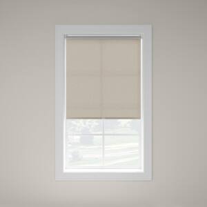 Beige Cordless UV Blocking Reflective Polyester Solar Screen Roller Shade - 62 in. W x 74 in. L