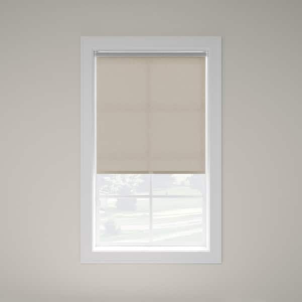 iFit Beige Cordless UV Blocking Reflective Polyester Solar Screen Roller Shade - 71 in. W x 74 in. L
