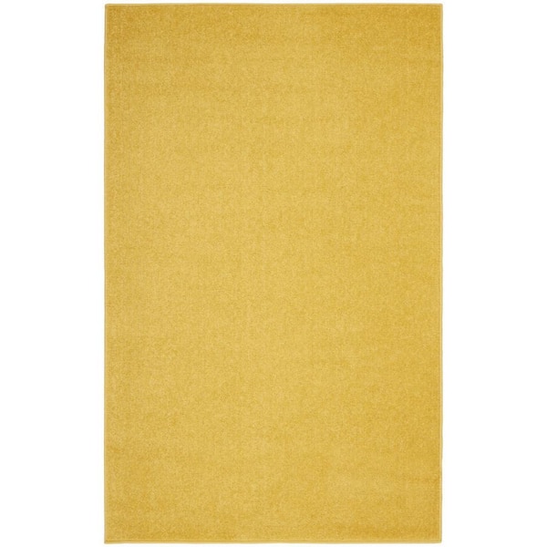 Yellow 3 ft. x 5 ft. Woven Polypropylene Indoor/Outdoor Area Rug