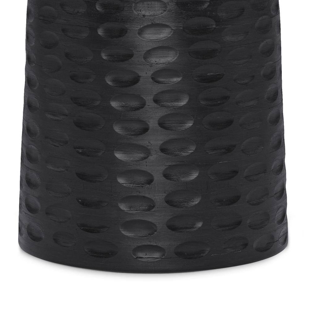 Boyd Black Mango Wood Round Accent Table