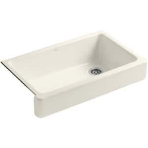 Whitehaven Undermount Farmhouse Apron Front Cast Iron 36 in. Single Basin Kitchen Sink in Biscuit