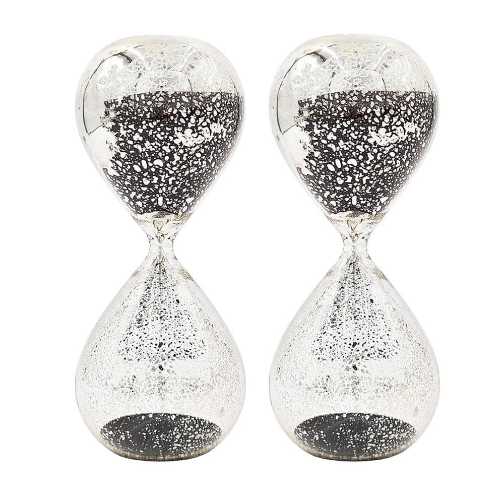 Modern Antique Black Hourglass Grass Timer Set of 2 (30-Minute), for Home O