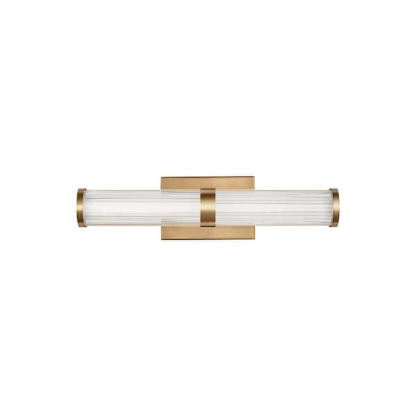 Syden 19 in. 1-Light Small Satin Brass LED Vanity Light