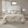 Madison Park Inspire 7-Piece Gray Cotton Blend Queen Comforter Set MP10-7382