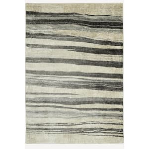Aria Black 5 ft. x 8 ft. Striped French Country Area Rug