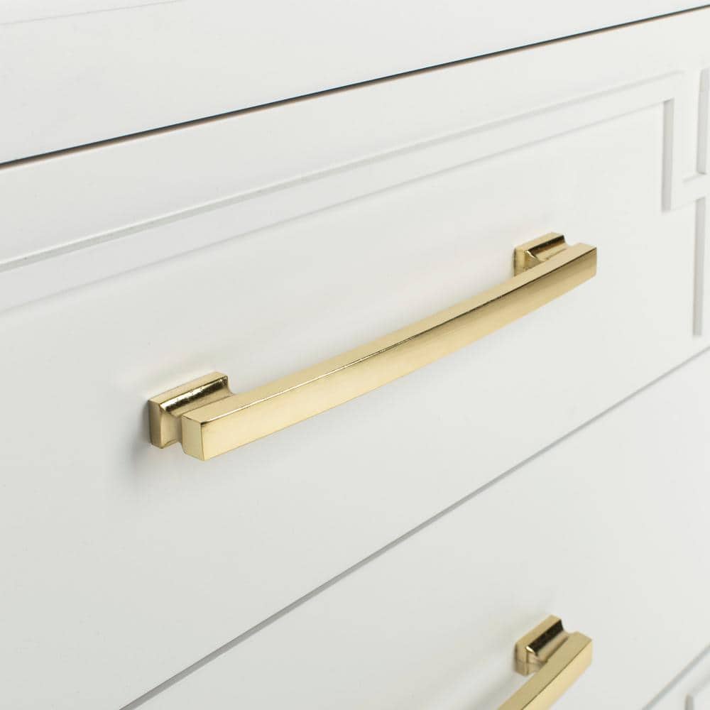 White and Gold Modern 3-Drawer Night Table