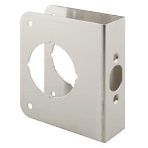 1-3/8 in. x 4-1/2 in. Thick Stainless Steel Lock and Door Reinforcer, 2-1/8 in. Single Bore, 2-3/8 in. Backset