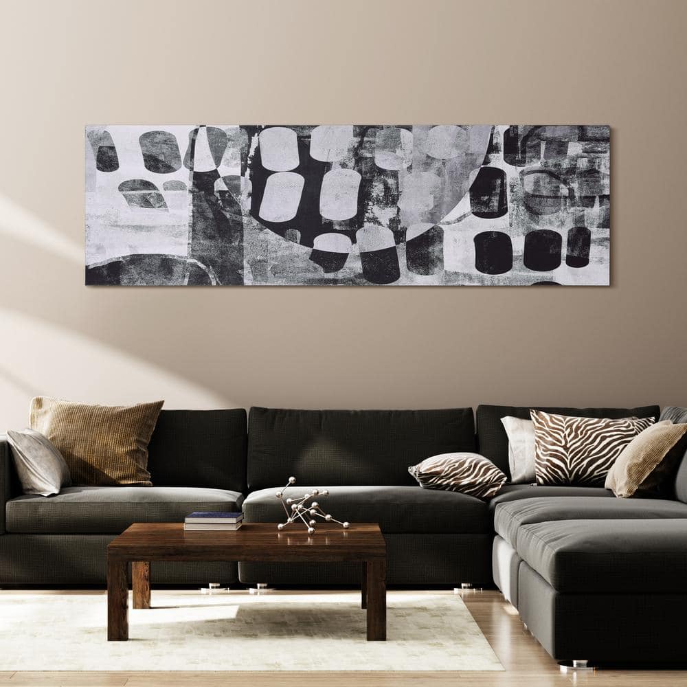 Monochrome Black and White Abstract Canvas Wall Art