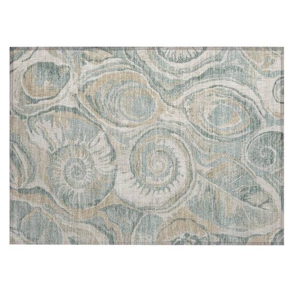 Chantille Machine Washable Indoor/Outdoor Abstract ACN3019 Seafoam 3 ft. x 4 ft. Area Rug