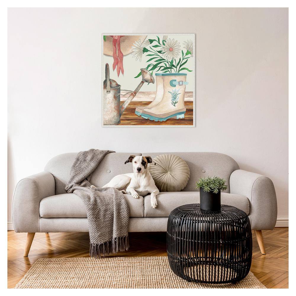 Amanti Art Cottage Scene II Daisy by Elizabeth Medley Canvas Wall Art Print Framed 30 x 30-in.