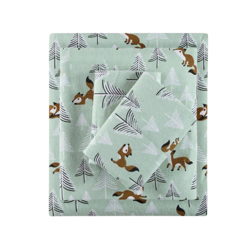 Cozy Soft 3-Piece Seafoam Foxes Cotton Twin XL Sheet Set price history on PriceWatchPro