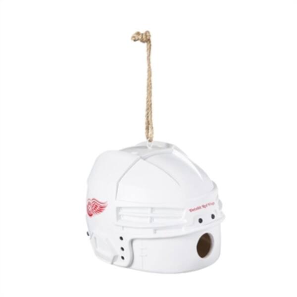 Team Sports America Detroit Red Wings 6.5 in. x 7.5 in. x 8 in. Polystone Hat/Helmet Ball Birdhouse