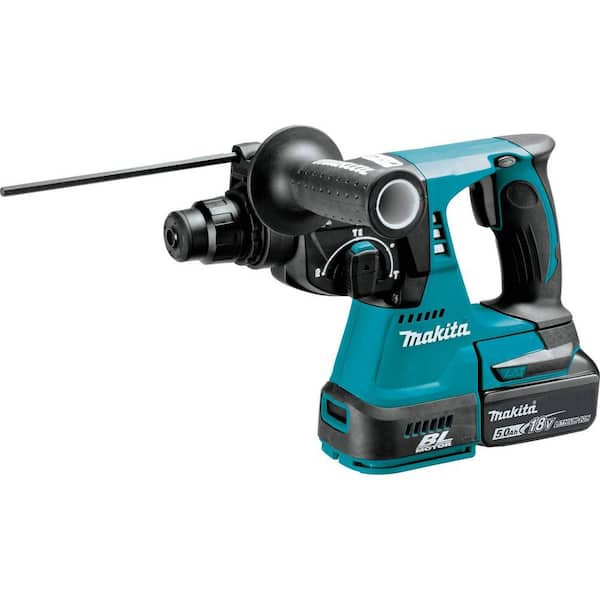 Makita 18V LXT Lithium-Ion in. Brushless Cordless SDS-Plus  Concrete/Masonry Rotary Hammer Drill with (2) Batteries 5.0Ah XRH01T The  Home Depot