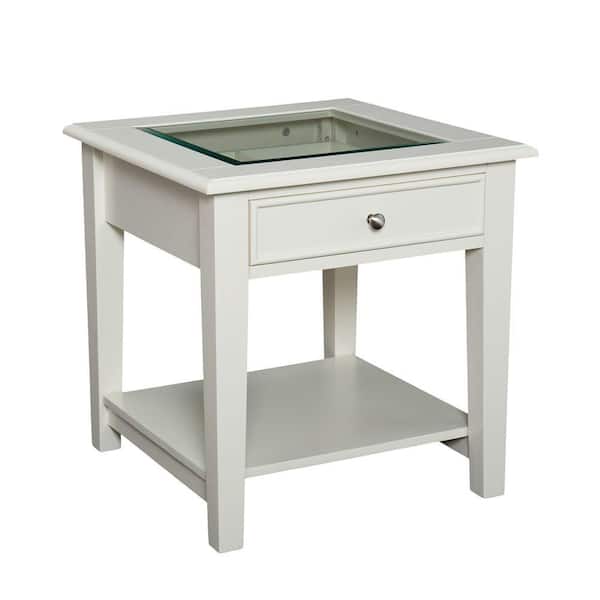 Unbranded Panorama White Display End Table