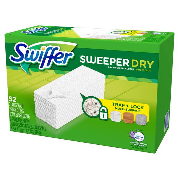 Swiffer Sweeper Dry Sweeping Pad Floor Mopping Cleaning Refills ~ Lavender 52 Ct 
