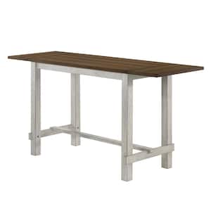 Whitcombe 71 in. Rectangle White Wood Counter Height Table (Seats 6)