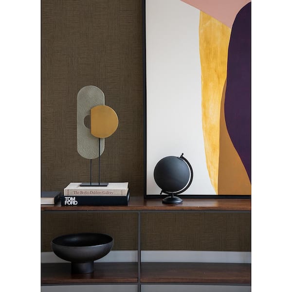 Eldorado Brown Geometric Non-Pasted Vinyl Wallpaper