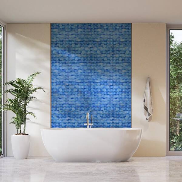 The Tile Doctor Glass Tile Love Midnight Subway Black Mix