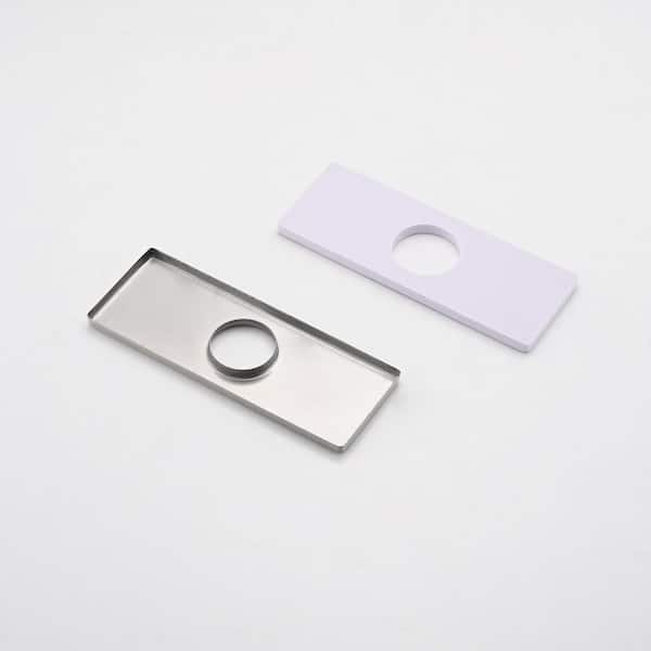 7.71 in. H Single Handle Single Hole Stainless Steel Bathroom Faucet with Deckplate and Drain in Brushed Nickel