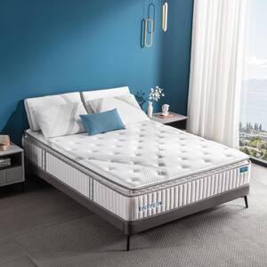 12 in. Comfortable Sleep Medium Feel Hybrid Pillow Top Queen CertiPUR-US Certified Mattress