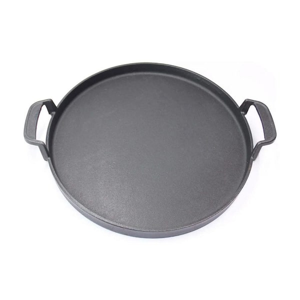 1-Pack Cast Iron Griddle/Skillet with Handles for 22 1/2 in. Kettle Charcoal Grill Compatible with Gourmet BBQ System