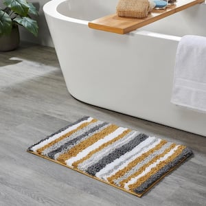 Griffie Collection 20 in. x 32 in. Yellow Polyester Rectangle Bath Rug