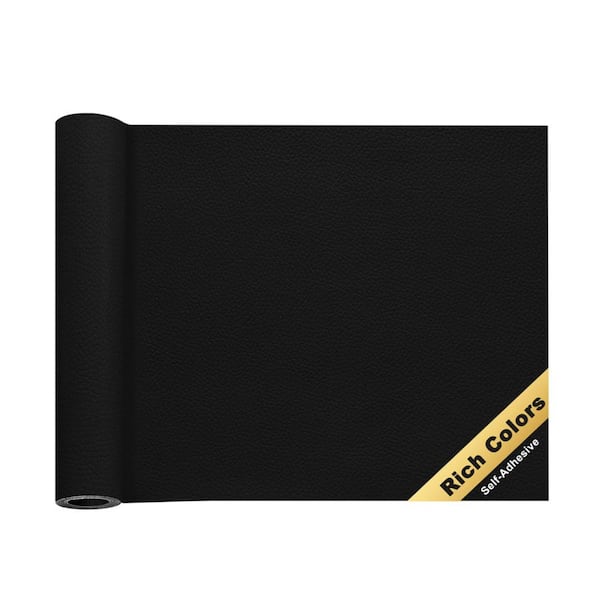 Angel Sar 16 x 60 in. Black Leather Repair Patch, Self-Adhesive Leather Repair Tape for Damaged Leather Furniture, Sofa Seating