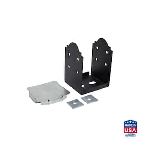 Outdoor Accents Mission Collection ZMAX, Black Powder-Coated Post Base for 8x8 Actual Rough Lumber