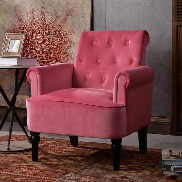 pink button back chair