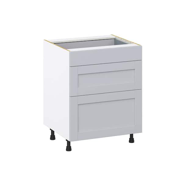 J COLLECTION Cumberland Light Gray Shaker Assembled Base Kitchen Cabinet with a Drawer (24 in. W x 34.5 in. H x 24 in. D)