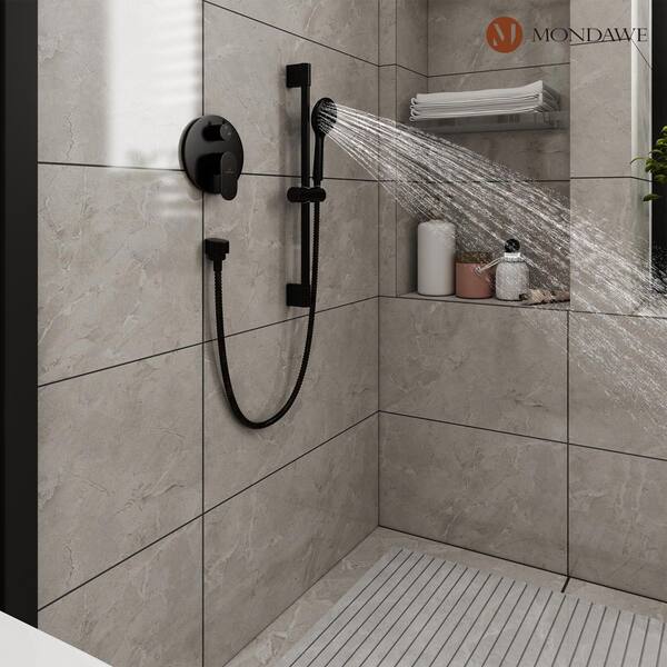 Retro Series 3-Spray Patterns with 1.8 GPM 9 in. Rain Wall Mount