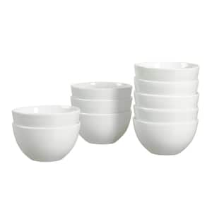 22 fl. oz. White Round Stoneware Cereal Bowls (Set of 10)