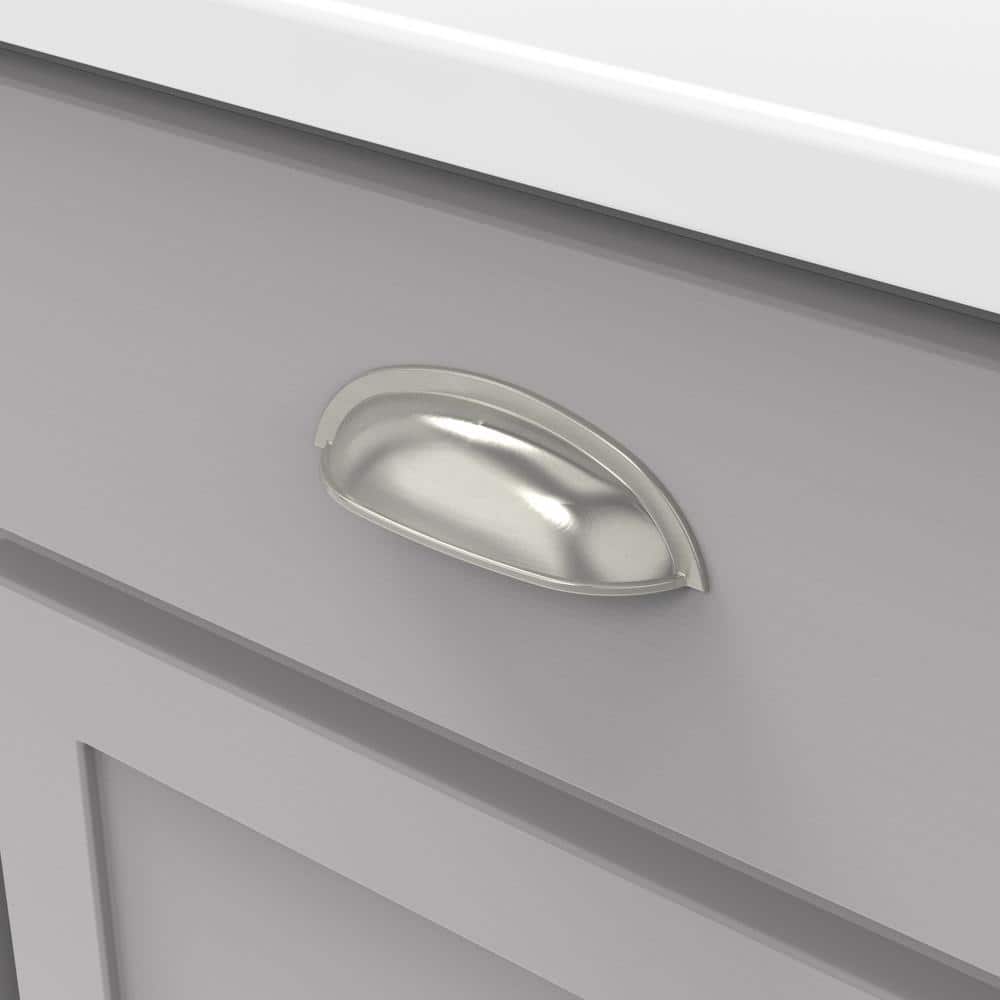 Stainless Steel Matte Cup Cabinet Pull with Mounting Hardware