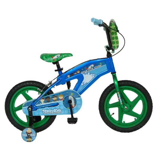 StinkyKids Trouble-Maker Kid's Bike, 16 in. Wheels, 11 in. Frame, Boy's Bike in Blue