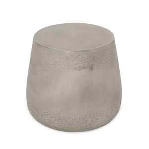 19 in. Diameter x 16 in. Height Modern Stylish Outdoor Light Gray Round Side Table for Porch, Balcony, Lawn