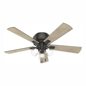 Crestfield 52 in. LED Indoor Low Profile Noble Bronze Ceiling Fan with 3-Light Kit