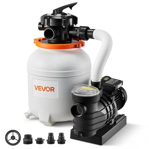12 in. 0.33 HP Above Ground Pool Sand Filter Pump with 6-Way Valve, 3000 GPH