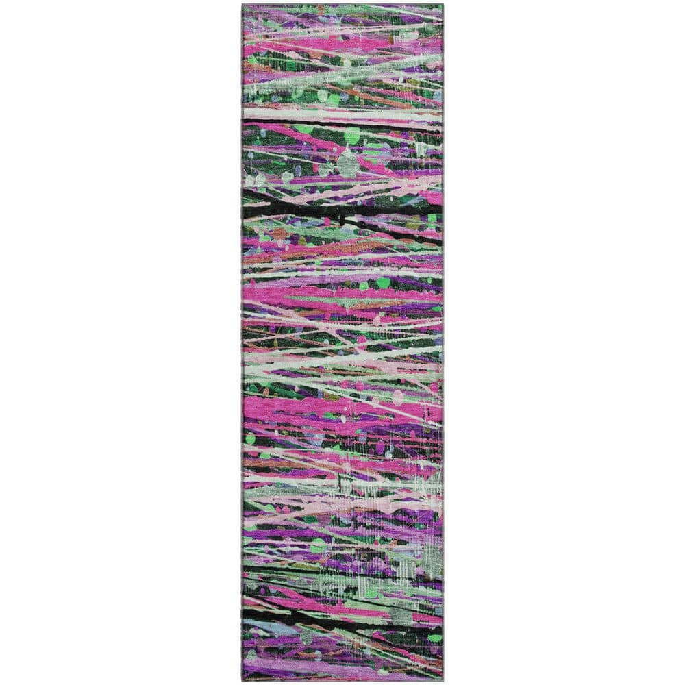 Mayfield Premium Machine Washable Abstract AMF2125 Pink 2 ft. x 7 ft. Runner Rug price history on PriceWatchPro
