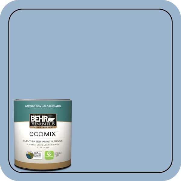 1 qt. #PPU14-10 Blue Suede Semi-Gloss Enamel EcoMix Plant-Based Interior Paint & Primer