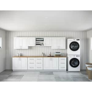 Greenwich Verona White Plywood Shaker Stock Ready to Assemble Kitchen-Laundry Cabinet Kit 24 in. x 84 in. x 32 in.