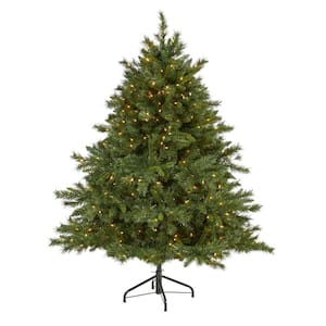 6 ft. Pre-Lit Wyoming Mixed Pine Artificial Christmas Tree with 450 Clear Lights