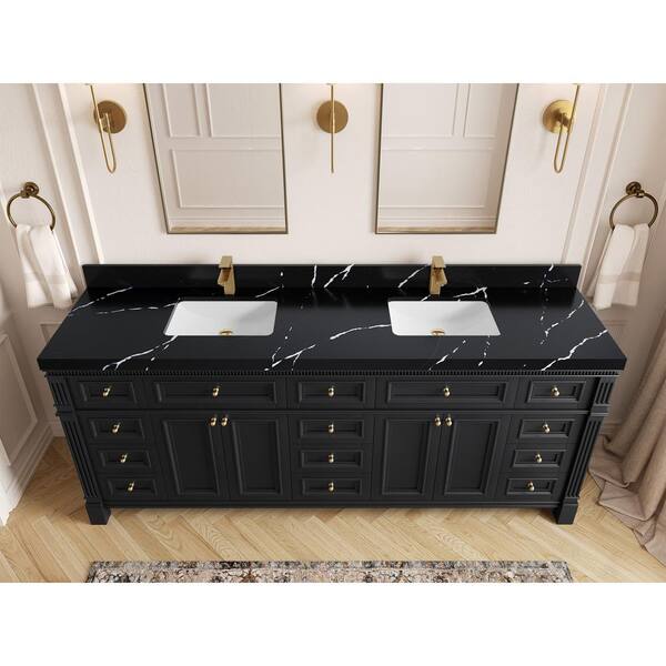 Willow Collections Paris 84 in. Double Sink Freestanding White