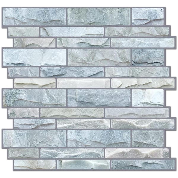 Cultured Stone Look 12 in. x 12 in. Vinyl Peel and Stick Backsplash 10-Pack