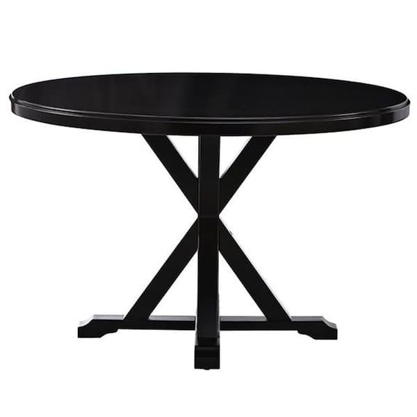 Home Decorators Collection Hamilton 48 in. Antique Black Round Pedestal Dining Table