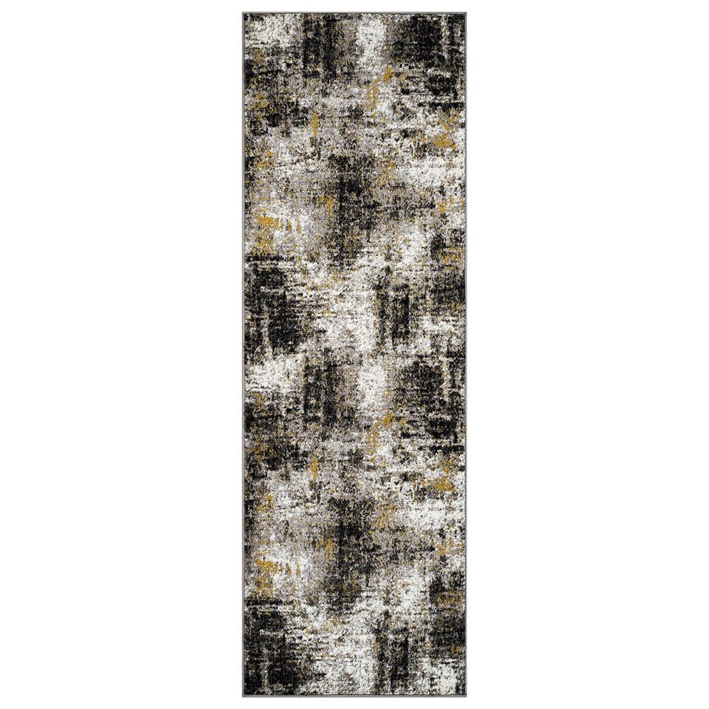 Adare Contemporary Abstract Yellow 2 ft. 7 in. x 10 ft. Runner Rug price history on PriceWatchPro