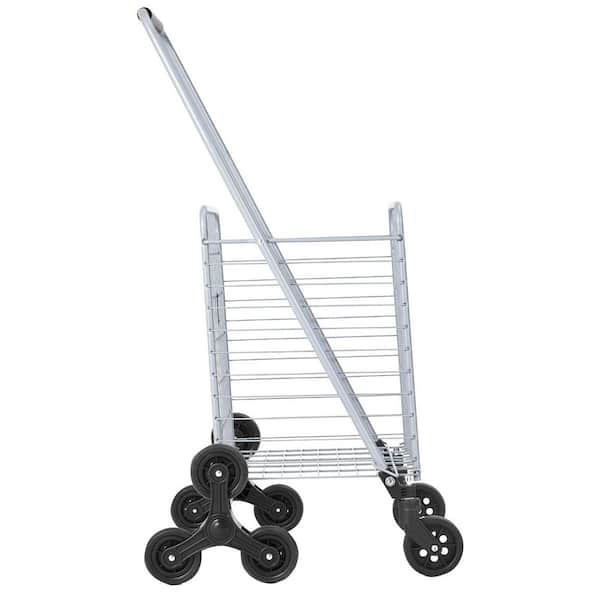 Grocery Shopping Cart, 45L Stair Climbing Cart with 360° Rolling Swivel Wheels, Stair Climber Utility Cart, 88 lb.