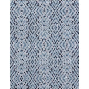 E1722 Blue 7 ft. 6 in. x 9 ft. 6 in. Hand Tufted Modern Wool and Viscose Area Rug
