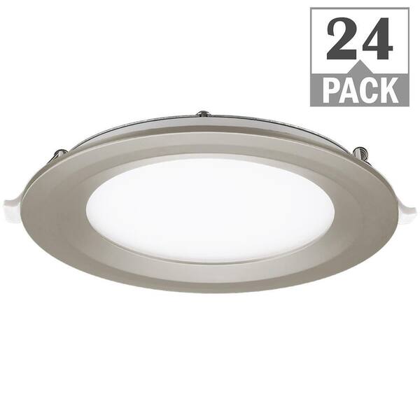 Commercial Electric 6 in. Adjustable CCT Integrated LED Canless Recessed Light Brushed Nickel