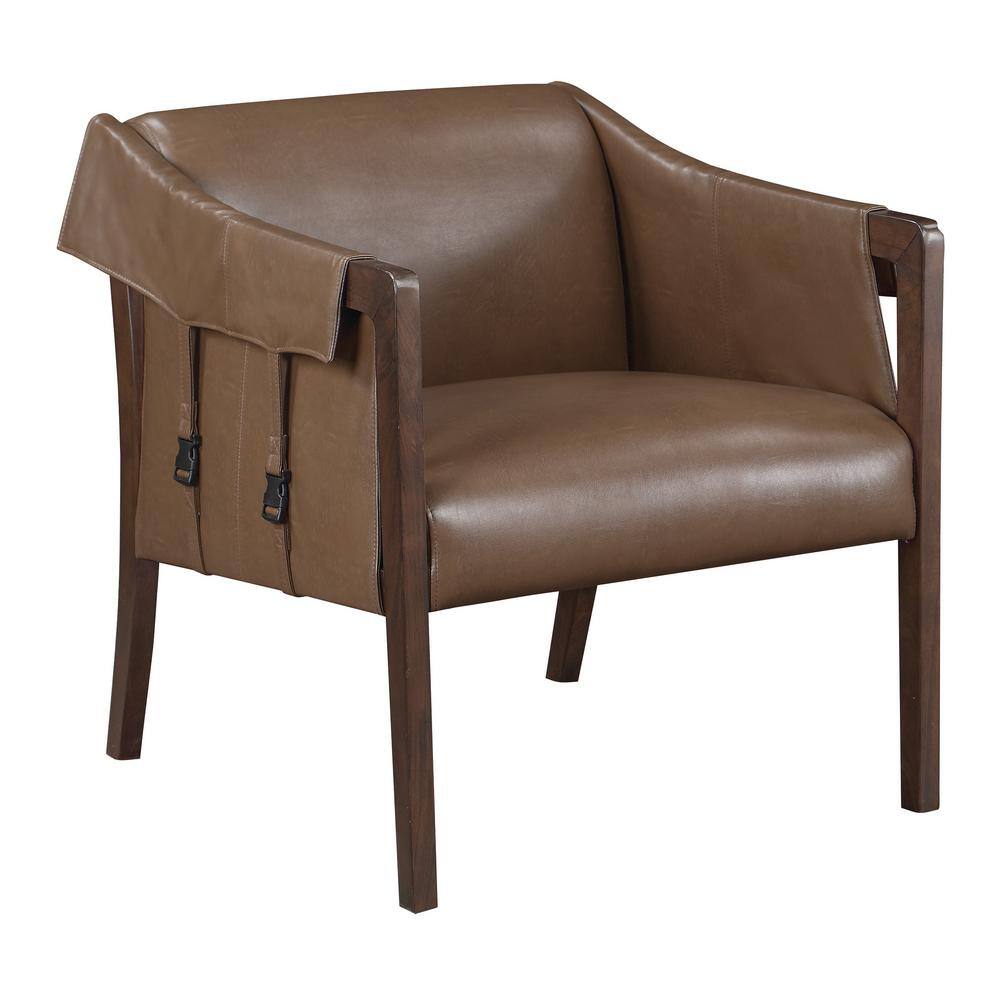 OSP Home Furnishings Parkfield Accent Chair in Molasses Faux Leather ...