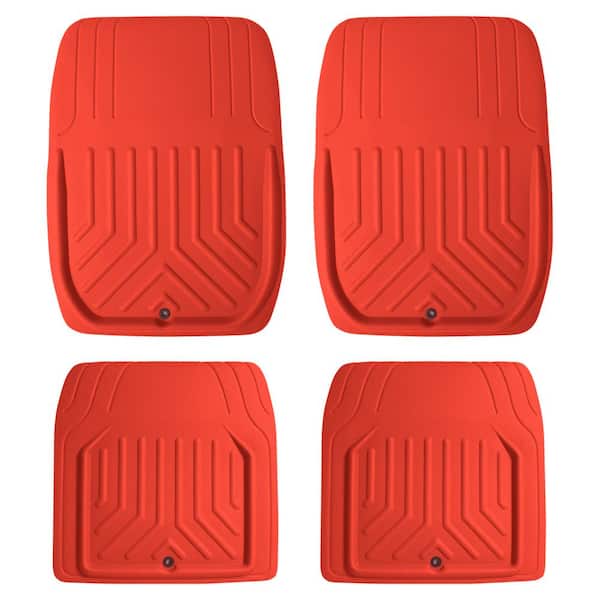 FH Group Trim-to-Fit Faux Leather Deep Tray Floor Mats - Full Set